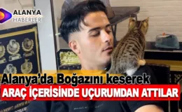 Alanya’da Boğazını keserek araç içerisinde uçurumdan attılar