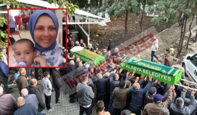 Alanya’da kaza hayatını kaybeden anne ve oğlu son yolculuğuna uğurlandı