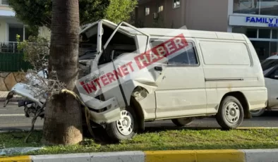 Alanya’da panelvan ile otomobil çarpıştı: 1 yaralı