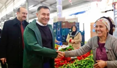 Başkan Yücel hal esnafını ziyaret etti