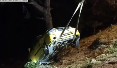 Alanya’da otomobil şarampole yuvarlandı: 1 yaralı